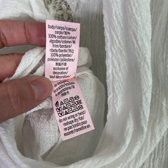 VICTORIA'S SECRET Boho Beach Pool Cover Up One Piece White Romper size Medium - Picture 11 of 13